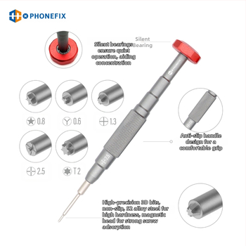 Mobiliojo telefono remonto atsuktuvas „Phillips“ partija, 3D sriegio rankena, magnetinis antgalis, „Apple“ išardymo įrankis, komplektas