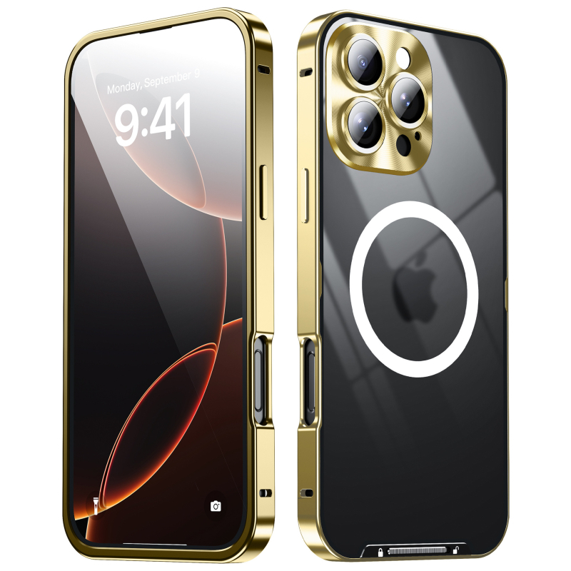 Sobib Apple 17 mobiiltelefoni ümbrisele, üliõhukesele mattklaasist arvuti tagapaneeli lukustuspandlaga IP15/16/14/13 magnetilise kaitseümbrisega rist