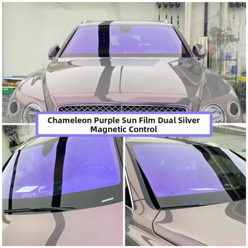 Imperiāli violeta krāsaina automašīnas stikla plēve priekšējā vējstikla saules izolācijas plēve stiklam ar augstu privātumu spoku rožu saules plēve