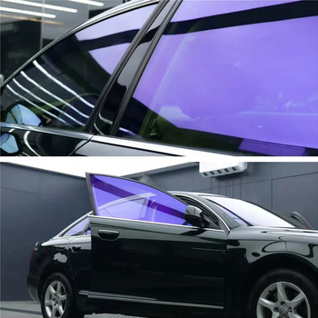 Imperiāli violeta krāsaina automašīnas stikla plēve priekšējā vējstikla saules izolācijas plēve stiklam ar augstu privātumu spoku rožu saules plēve