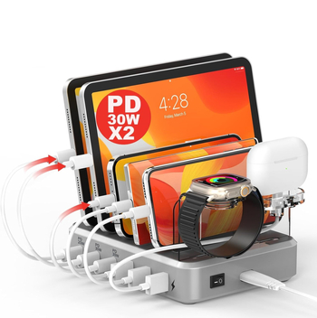 110 W kelių prievadų USB kelių prievadų įkroviklis, PD įkroviklis, stalinis įkrovimo stovas, greitas įkrovimas