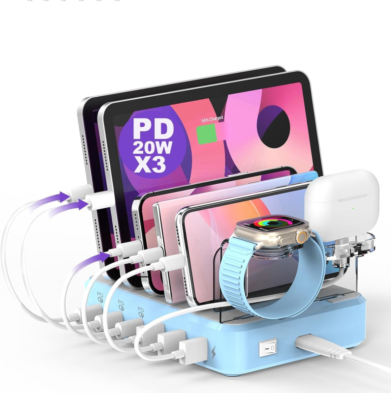 110 W kelių prievadų USB kelių prievadų įkroviklis, PD įkroviklis, stalinis įkrovimo stovas, greitas įkrovimas