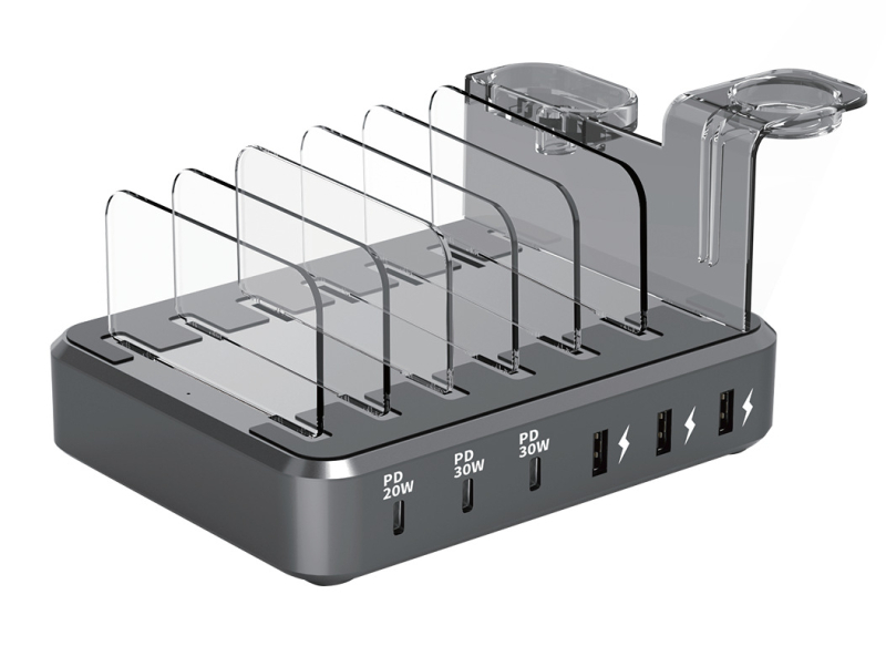 110 W kelių prievadų USB kelių prievadų įkroviklis, PD įkroviklis, stalinis įkrovimo stovas, greitas įkrovimas