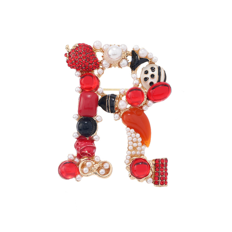 Модна брошка в стил Шанел с нова буква и перла, отличителен корсаж, костюм, палто, винтидж аксесоари за щифтове