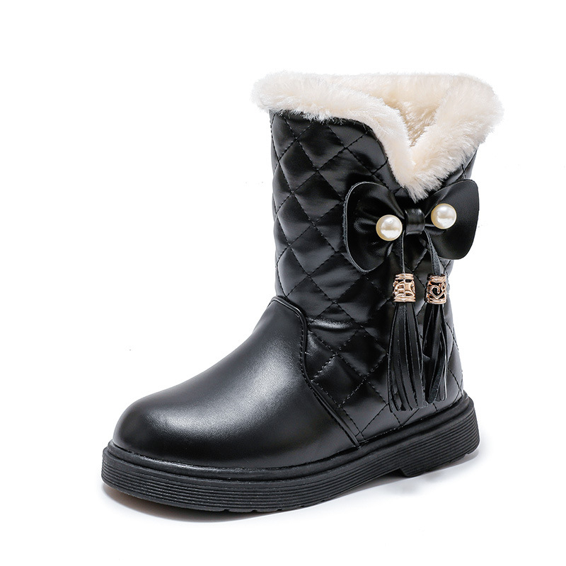 Meiteņu zābaki 2024. gada ziemas stilā, lieli, bērnu, pedāļi, sabiezināti, silti, mazas meitenes, princeses zābaki, bērnu sniega zābaki