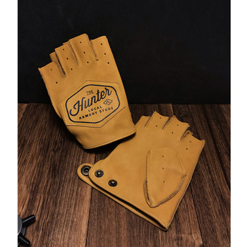 Motociklo pirmojo sluoksnio karvės odos motociklo vyriškos vairavimo retro važiavimo neslystančios moteriškos pusės pirštų pirštinės vasarai lauke