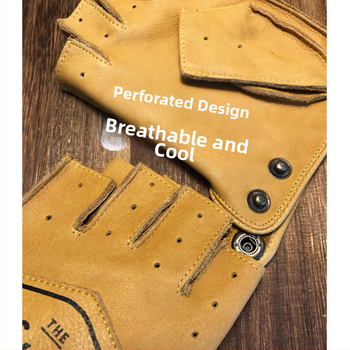 Motociklo pirmojo sluoksnio karvės odos motociklo vyriškos vairavimo retro važiavimo neslystančios moteriškos pusės pirštų pirštinės vasarai lauke