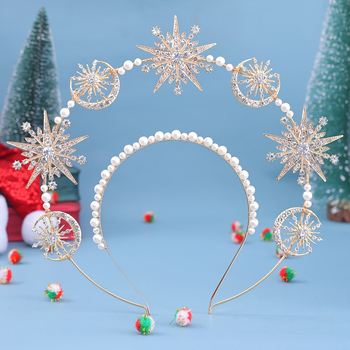 Αυθεντική νυφική κορδέλα με νιφάδα χιονιού, μοντέρνα κορδέλα με στρας και φύλλα χρυσού, αξεσουάρ, αξεσουάρ μαλλιών για γάμο πριγκίπισσας