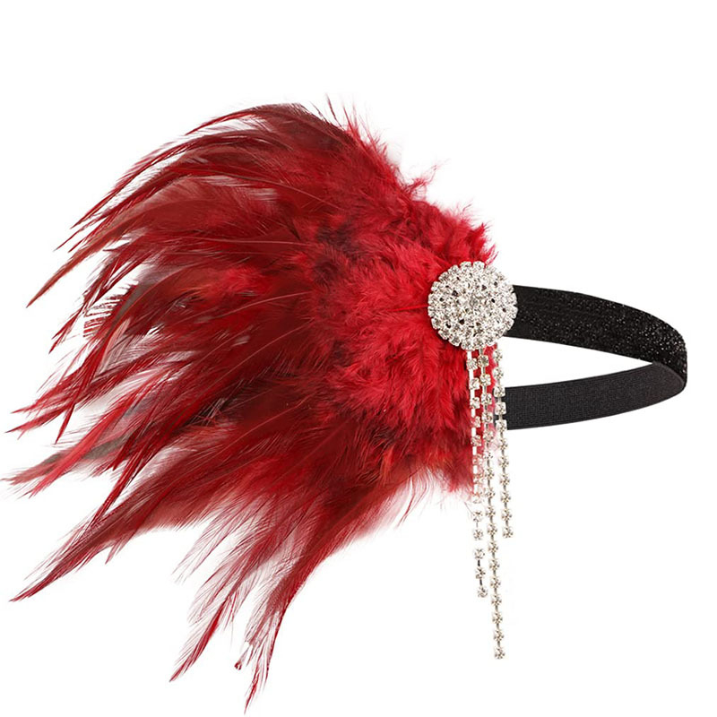 1920ndate sulgedest peapael Amazonis müüdav Euroopa ja Ameerika retro sulgedest peakate, tutiga teemantpeapael, juuksepael