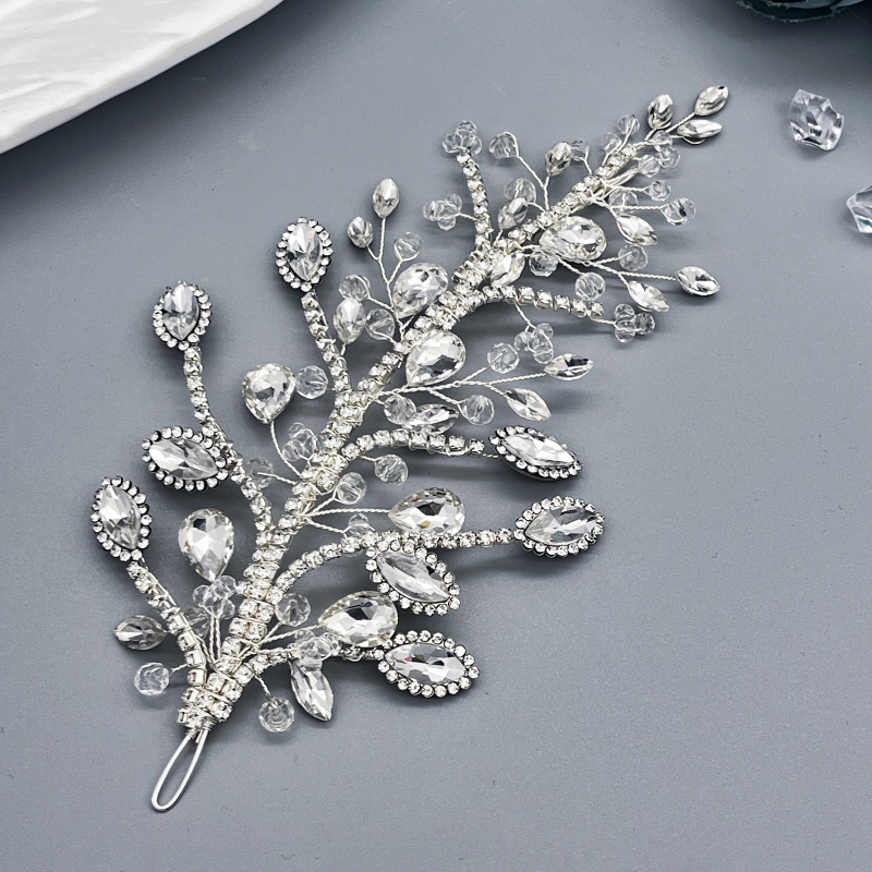 Euroopa ja Ameerika tipptasemel pruudi peakate, šampanjast käsitsi valmistatud rhinestone kristallist juuksetükk, pulmaetenduse foto juukseaksessuaarid DZ253