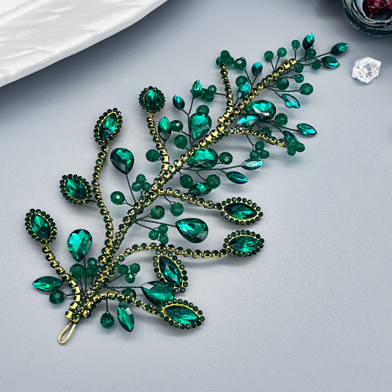 Euroopa ja Ameerika tipptasemel pruudi peakate, šampanjast käsitsi valmistatud rhinestone kristallist juuksetükk, pulmaetenduse foto juukseaksessuaarid DZ253