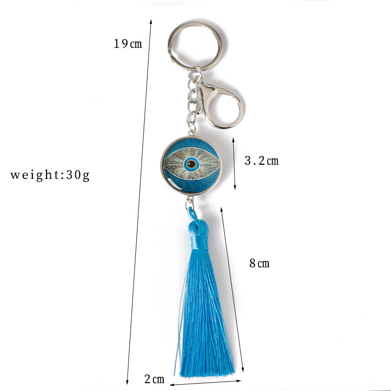 Διασυνοριακό με καυτές πωλήσεις μενταγιόν Devil's Eye Tassel Keychain, εξατομικευμένη θήκη κλειδιών αυτοκινήτου, τσάντα κοσμήματος, μικρό μενταγιόν δώρου