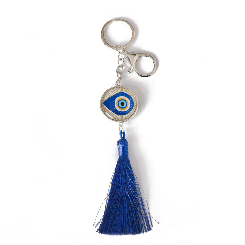 Διασυνοριακό με καυτές πωλήσεις μενταγιόν Devil's Eye Tassel Keychain, εξατομικευμένη θήκη κλειδιών αυτοκινήτου, τσάντα κοσμήματος, μικρό μενταγιόν δώρου
