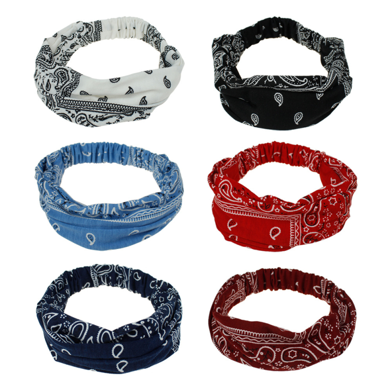 „AliExpress“ nauja moteriška sportinė plaukų juosta su spausdinta bohemiška veido prausimosi grožio bėgimo jogos plaukų juosta