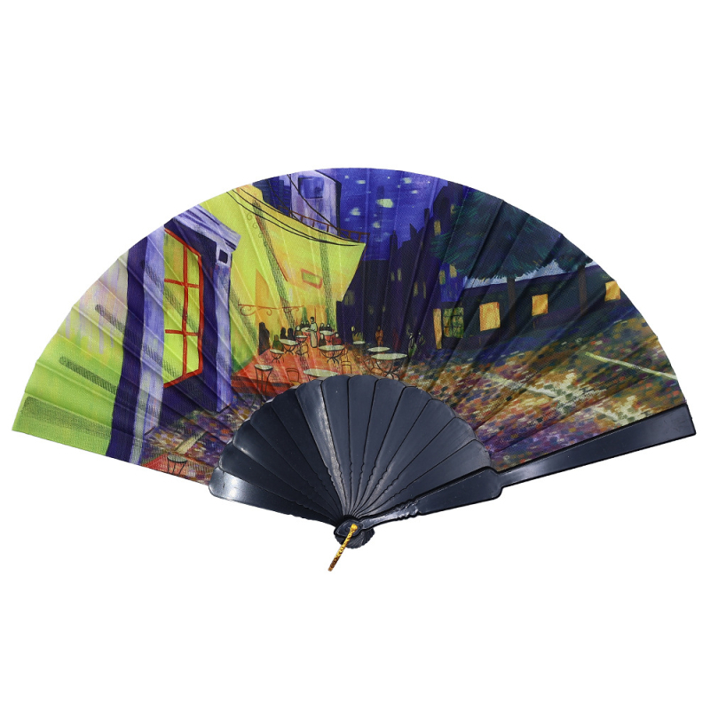 Juanfan Испански копринен плат Лек луксозен дамски сгъваем вентилатор Уличен щанд Търговия на едро Производител Директни продажби Вентилатор от копринен плат в китайски стил
