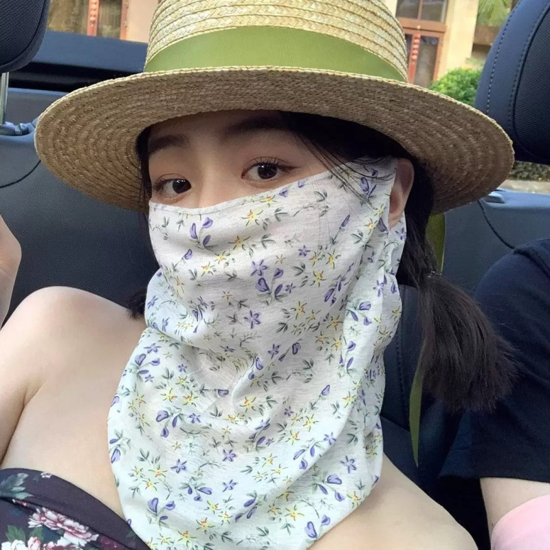 Vasarinis viso veido apsaugos nuo saulės kremas moterims, apsaugantis nuo ultravioletinių spindulių, vairavimo ir jojimo kaklo kaukė, kaklo apdangalas, kaklo apsauga, kaklo rankovė