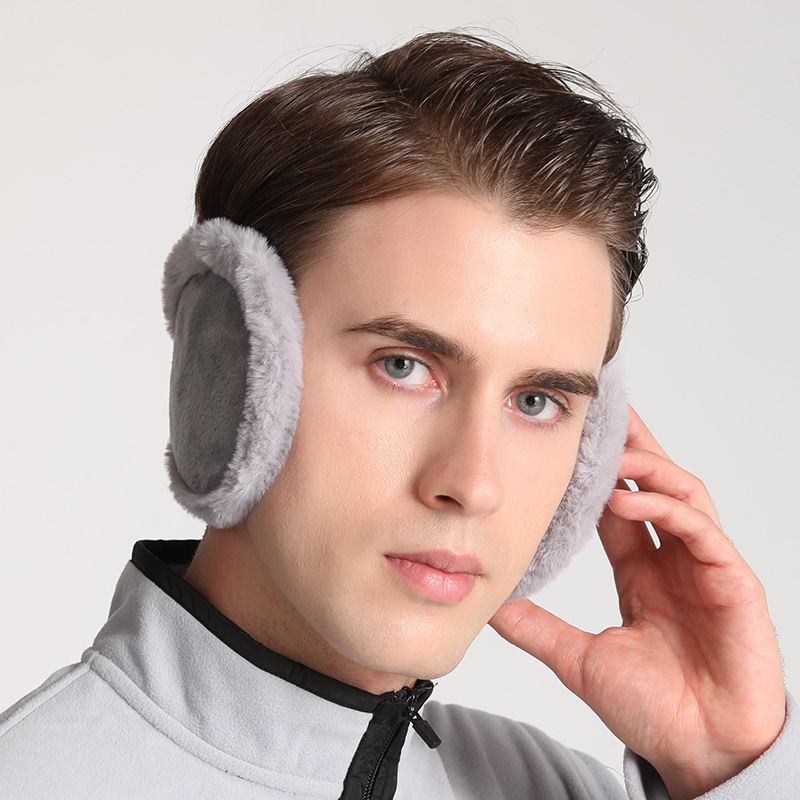 Χειμερινές ζεστές ωτοασπίδες για άνδρες, ποδηλασία εξωτερικού χώρου, αντιψυκτική προστασία αυτιών, τεχνητό, παχύρρευστο πίσω μέρος, μεγάλες ωτοασπίδες