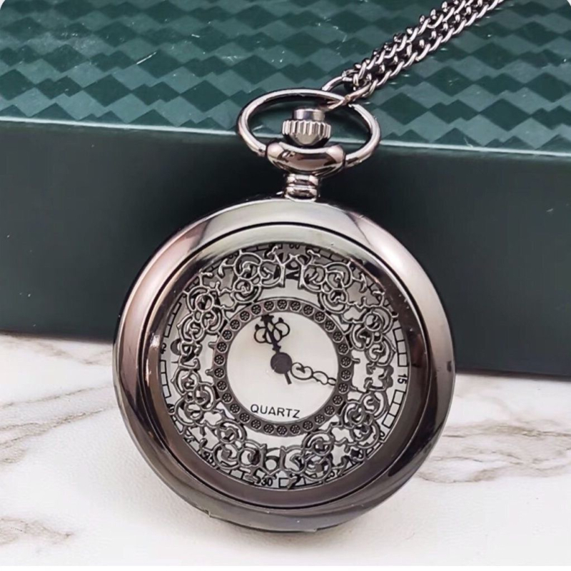 Dobs, blīvs ziedu vintage kabatas pulkstenis Dream Star Flip Pointer kvarca pulkstenis vīriešu un sieviešu dekoratīvs liels kulonu kaklarotas pulkstenis