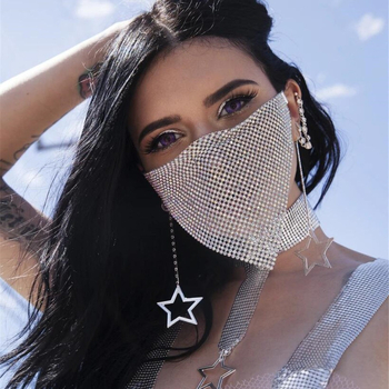 Euroopa ja Ameerika piiriülene tarnimine 2024 Aliexpressi Amazoni suvine kuummüük Flash teemantmetallist mask ehtemask 1201