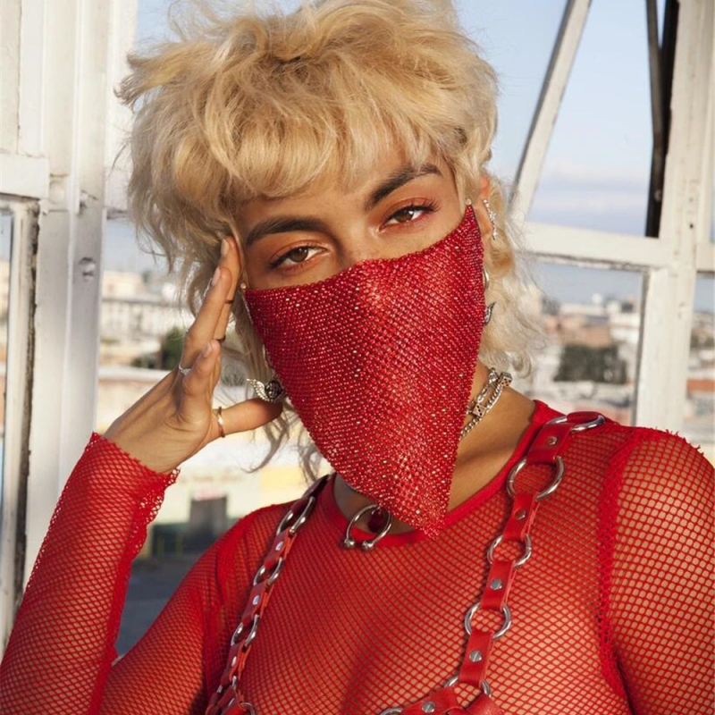 Euroopa ja Ameerika piiriülene tarnimine 2024 Aliexpressi Amazoni suvine kuummüük Flash teemantmetallist mask ehtemask 1201