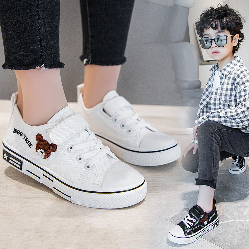 Bērnudārza skolas snieguma balti apavi pavasara, vasaras un rudens sporta elpojoši audekla apavi zēniem un meitenēm mazuļu baltas kedas