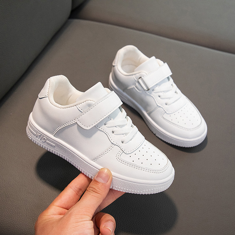 Bērnudārza skolas snieguma balti apavi pavasara, vasaras un rudens sporta elpojoši audekla apavi zēniem un meitenēm mazuļu baltas kedas