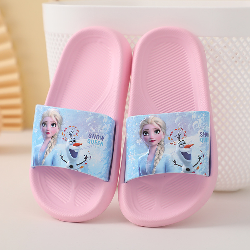 Jäätunud tüdrukute sussid suvised multifilmiprintsess Elsa Eva kerged sise- ja koduseks kasutamiseks mõeldud pehme põhjaga laste sussid