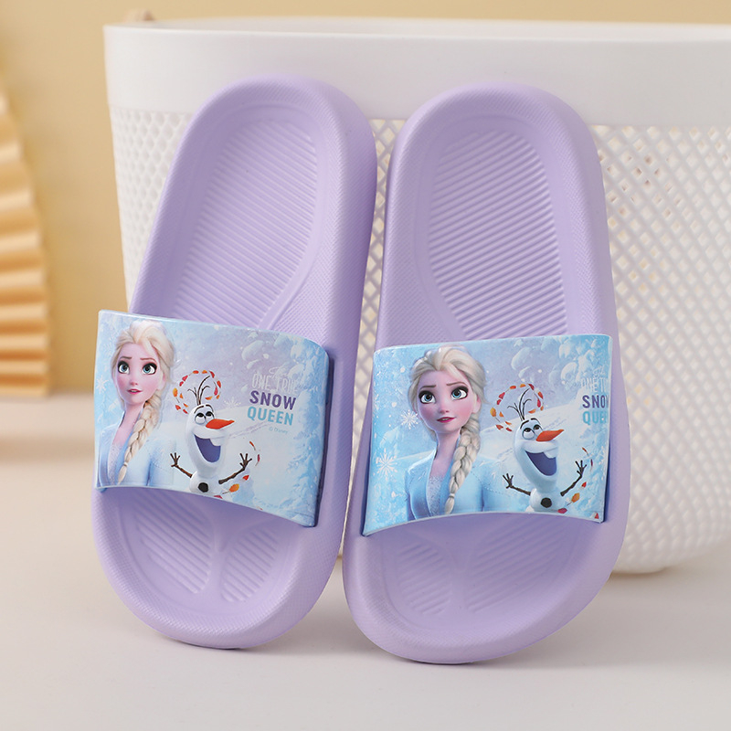 Jäätunud tüdrukute sussid suvised multifilmiprintsess Elsa Eva kerged sise- ja koduseks kasutamiseks mõeldud pehme põhjaga laste sussid