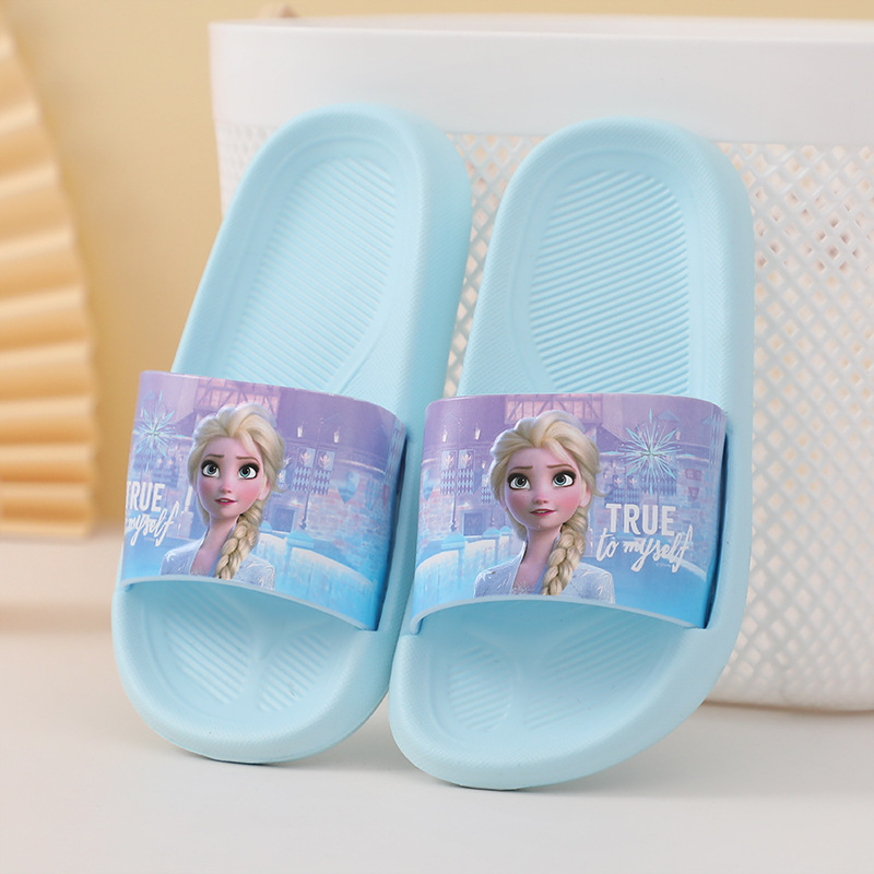 Jäätunud tüdrukute sussid suvised multifilmiprintsess Elsa Eva kerged sise- ja koduseks kasutamiseks mõeldud pehme põhjaga laste sussid