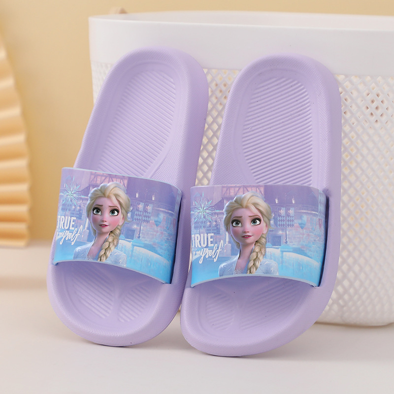 Jäätunud tüdrukute sussid suvised multifilmiprintsess Elsa Eva kerged sise- ja koduseks kasutamiseks mõeldud pehme põhjaga laste sussid