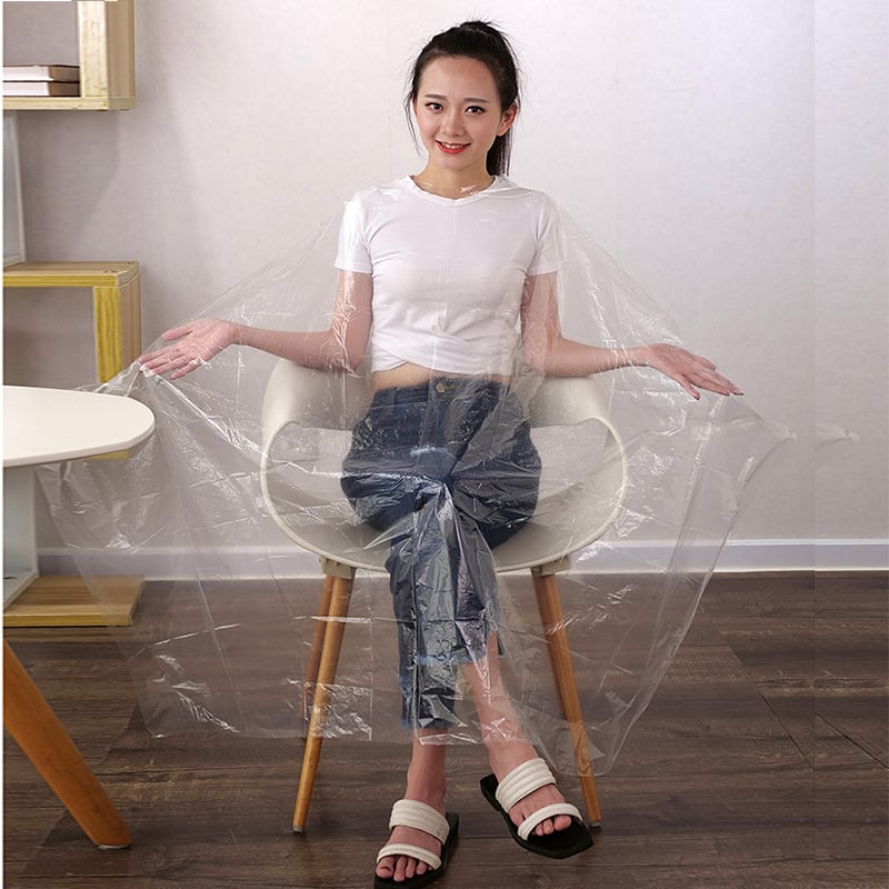 Eldobható bölcs kendő hajfestéshez és daueroláshoz fodrászat szépségszalon kendő vastagított vízálló műanyag sál 100