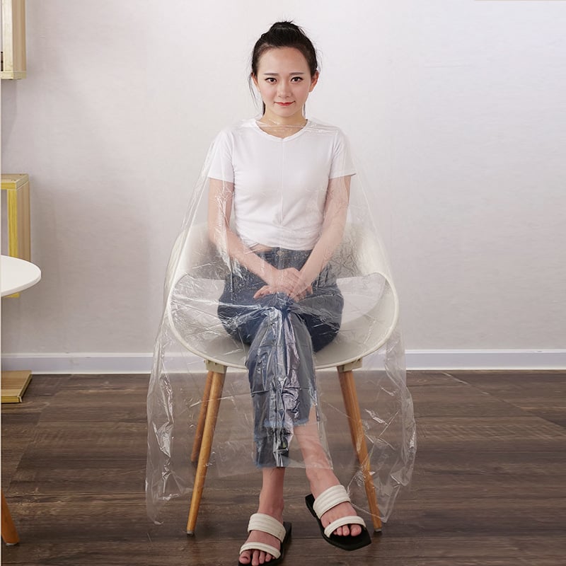 Eldobható bölcs kendő hajfestéshez és daueroláshoz fodrászat szépségszalon kendő vastagított vízálló műanyag sál 100