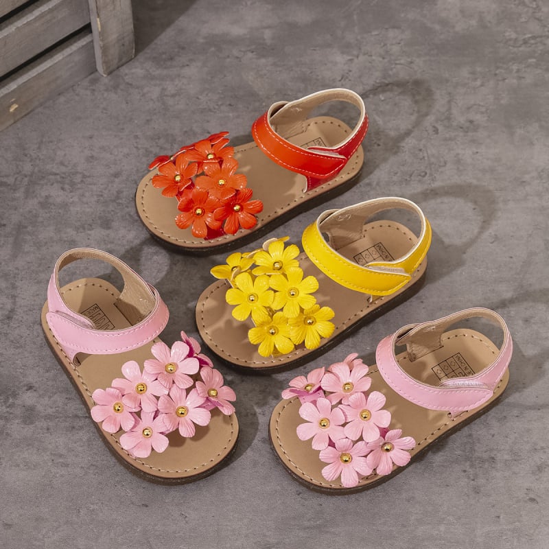 Κοριτσίστικα Σανδάλια 2024 Καλοκαίρι Νέα Άφιξη Floral Princess Style Western Style Sweet Princess Shoes με Μαλακή Σόλα