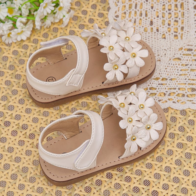 Κοριτσίστικα Σανδάλια 2024 Καλοκαίρι Νέα Άφιξη Floral Princess Style Western Style Sweet Princess Shoes με Μαλακή Σόλα