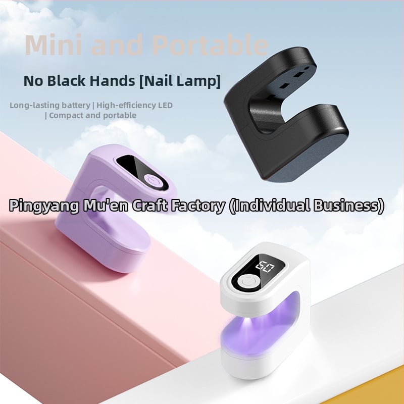 Lampă portabilă mică pentru unghii cu cuburi de zahăr, mini lampă de întărire cu uscare rapidă, aparat de fototerapie reîncărcabil, lampă de mână care nu se înnegrește