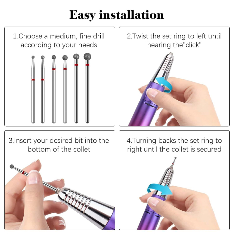 Κεφαλή λείανσης σμύριδας 6 τεμαχίων για διασυνοριακή λείανση επιφάνειας νυχιών, αφαίρεση νεκρού δέρματος, κοστούμι μανικιούρ