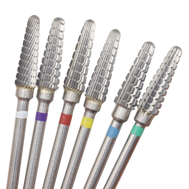 Cezhraničná brúsna hlava na nechty z volfrámovej ocele s rovným zubom, veľká špirála dopredu a dozadu, univerzálna rýchloodstraňovacia brúska na nechty, rotačný pilník