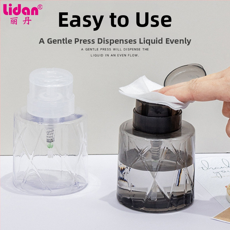 Japonská fľaša na lisovanie nechtov s vysokou priepustnosťou, fľaša na tekutý alkohol, 200 ml, priehľadná fľaša na lisovanie nechtov so zámkom, prázdna fľaša
