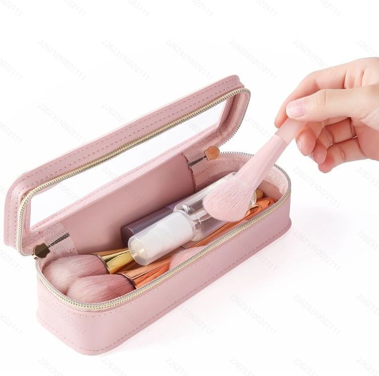 Διασυνοριακή ευρωπαϊκή και αμερικανική τσάντα αποθήκευσης προϊόντων ομορφιάς με υψηλές πωλήσεις, μεγάλης χωρητικότητας, από PU δέρμα, διαφανής τσάντα αποθήκευσης καλλυντικών