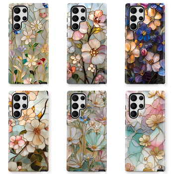 Loominguline glasuuritud lillega Samsung S22+ mobiiltelefoni ümbris, kukkumiskindel Samsung S22Ultra kileümbris Apple 13 kaitseümbris