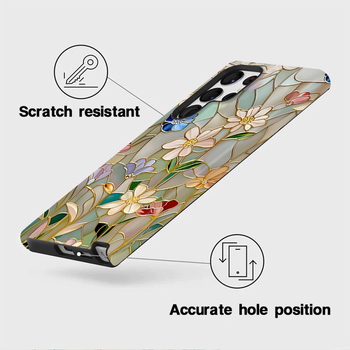 Loominguline glasuuritud lillega Samsung S22+ mobiiltelefoni ümbris, kukkumiskindel Samsung S22Ultra kileümbris Apple 13 kaitseümbris