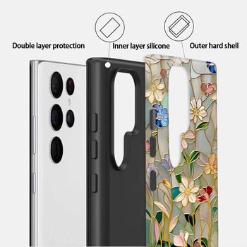 Loominguline glasuuritud lillega Samsung S22+ mobiiltelefoni ümbris, kukkumiskindel Samsung S22Ultra kileümbris Apple 13 kaitseümbris