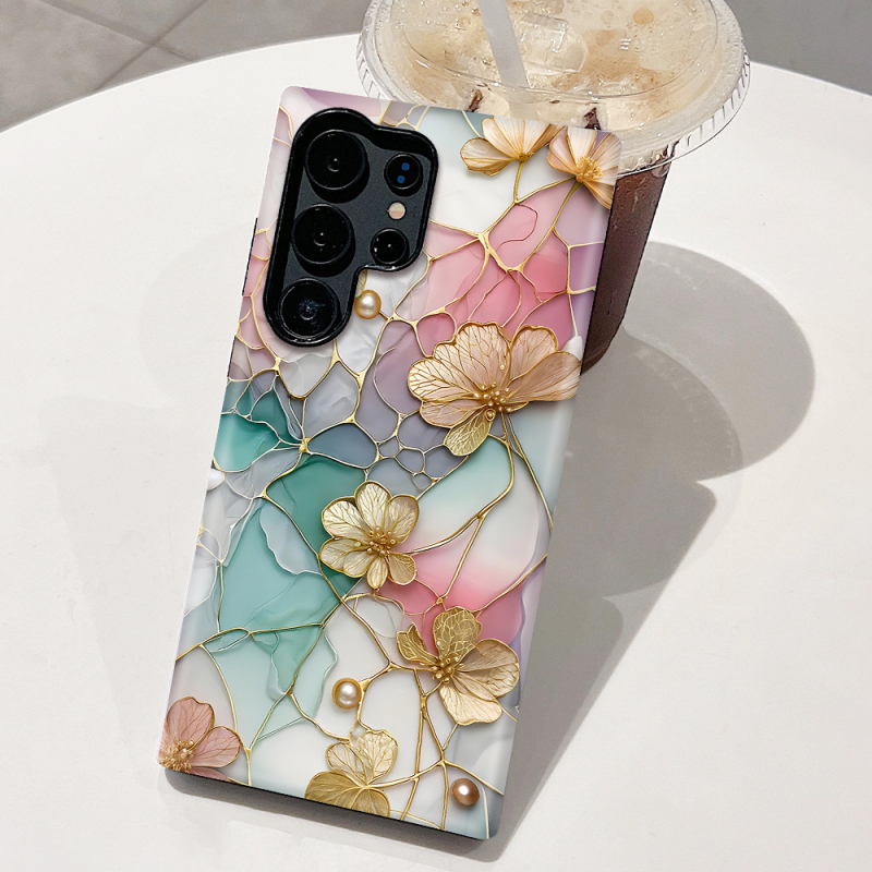 Loominguline glasuuritud lillega Samsung S22+ mobiiltelefoni ümbris, kukkumiskindel Samsung S22Ultra kileümbris Apple 13 kaitseümbris