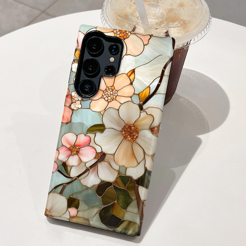 Loominguline glasuuritud lillega Samsung S22+ mobiiltelefoni ümbris, kukkumiskindel Samsung S22Ultra kileümbris Apple 13 kaitseümbris