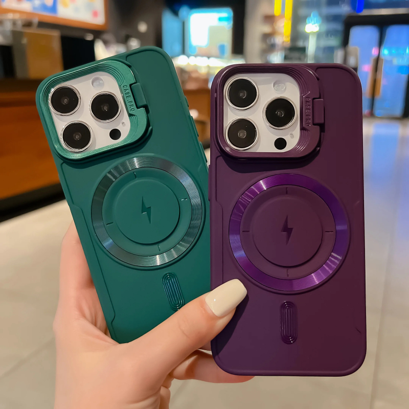 2. paaudzes Lightning saderīgs Apple 16 magnētiskais telefona maciņš ar neredzamu objektīva turētāju iPhone 17 Air pretnokrišanas aizsargmaciņš
