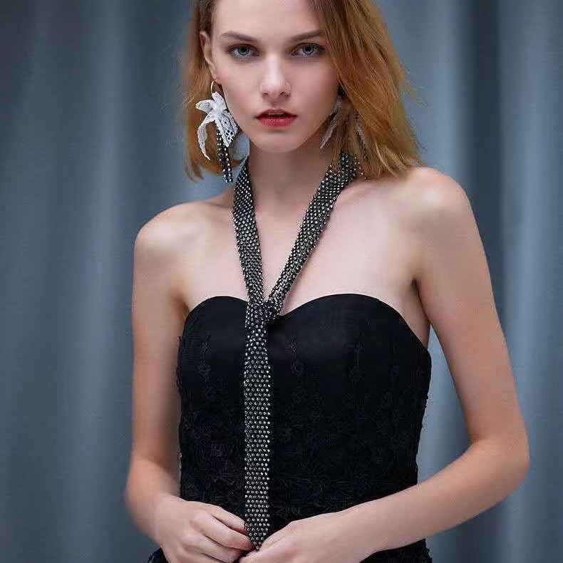 Κολιέ Χορού Σάπερ Μακριά Ευρωπαϊκή και Αμερικανική Αλυσίδα Μέσης με Στρας Διασυνοριακή Πηγή Εργοστάσιο Amazon Μάλλινη Αλυσίδα Μακρινή Γραβάτα Αγάπης