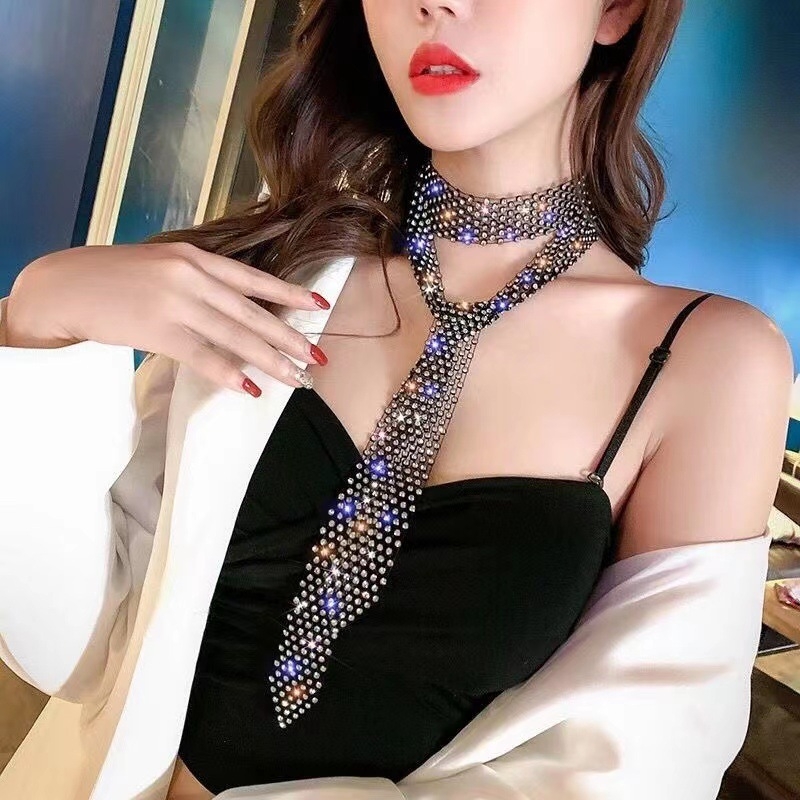 Κολιέ Χορού Σάπερ Μακριά Ευρωπαϊκή και Αμερικανική Αλυσίδα Μέσης με Στρας Διασυνοριακή Πηγή Εργοστάσιο Amazon Μάλλινη Αλυσίδα Μακρινή Γραβάτα Αγάπης