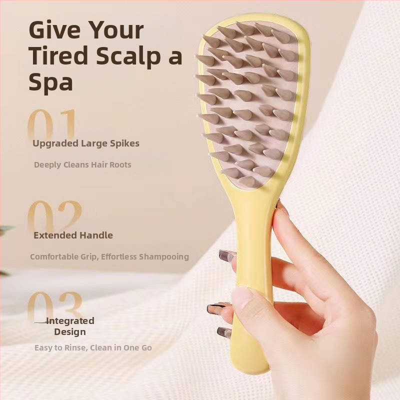 Silikónový hrebeň s dlhou rukoväťou pre domácnosť, masáž pokožky hlavy Meridian, šampón s dlhou rukoväťou, čistiaci a protisvrbivý masážny hrebeň