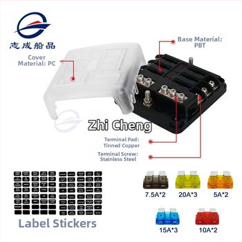 Εργοστάσιο χονδρικής αυτοκινήτου τύπου ένθετου αυτοκινήτου επιβραδυντικό φλόγας κουτί ασφαλειών αρνητικό πολυκάναλο με ενδεικτική λυχνία LED βάση ασφαλειών