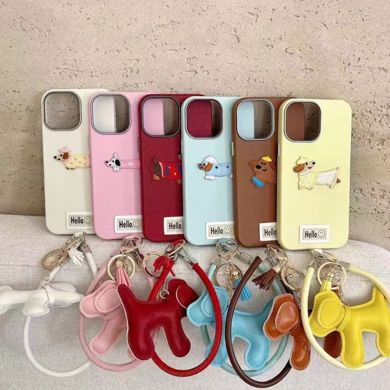 Apple 15 iPhone 14plus 16 Leather 13Promax Jauks stereo izšūts takša kulons Hua